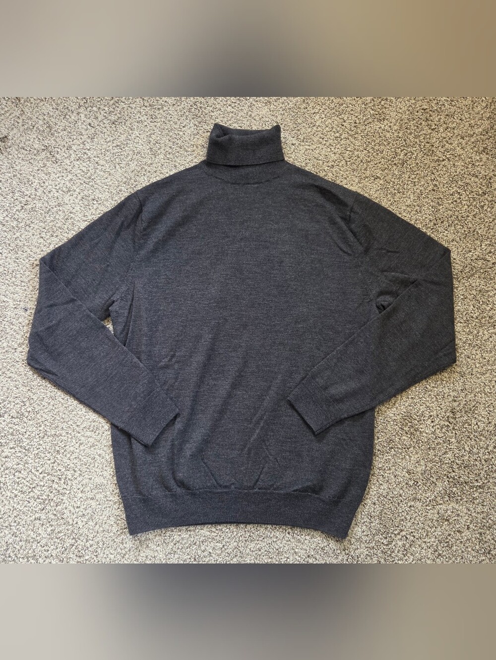 J.Crew Italian Merino Wool Turtleneck Sweater Charcoal Gray Men’s Large